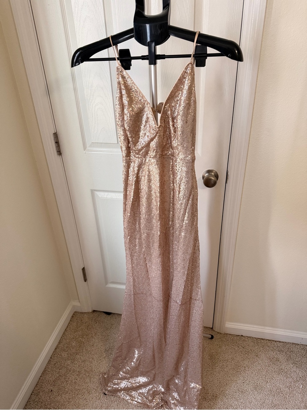 Lulus Spectacular Moment Rose Gold Mermaid Dress